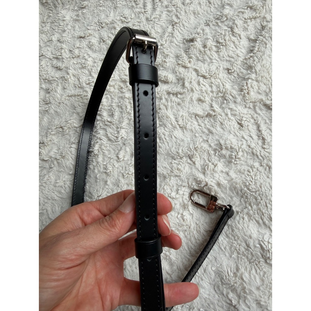 Louis Vuitton Black Epi Leather Adjustable Shoulder Strap 16mm Silver Crossbody - Picture 7 of 14